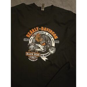 Bearly Davidson T-Shirt Mens 2XL Black Biker Bear Motorcycle Graphic Tee Parody